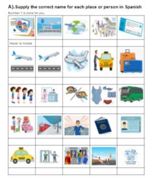 Preview of Vocabulary Practice: Vamos de viaje (Avancemos 2 U1L1)