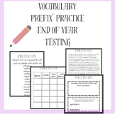 Vocabulary Prefix End of Year Testing and Practice