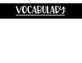 Vocabulary Printable Category Page