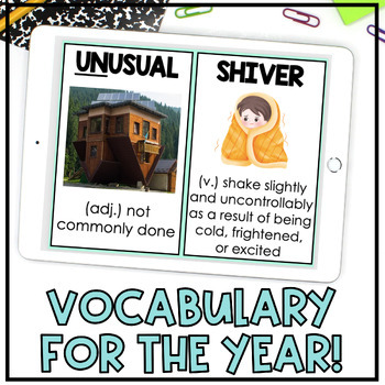 Preview of Vocabulary Tier 2 Words Program FOR THE YEAR GROWING BUNDLE