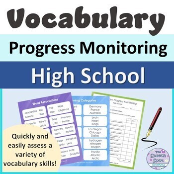 Preview of High School Speech Therapy Vocabulary Progress Monitoring Tool/Screener