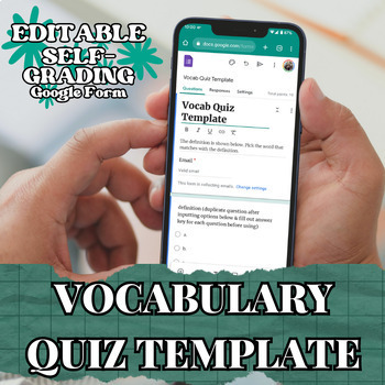 Preview of Vocabulary Quiz Template-Self Grading-Google Forms