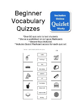 Preview of Vocabulary Quizzes ESL, EFL Flashcards Distance Learning Tests