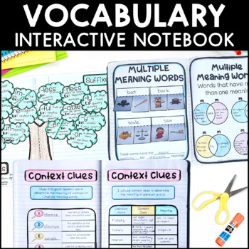 Preview of Vocabulary - Reading Interactive Notebook Pages Bundle w/ Activities & Practice
