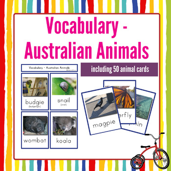 Preview of Australian Animal Flashcards in English Vocabulary Resource