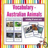 Australian Animal Flashcards in English Vocabulary Resource