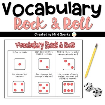 Teacher Made Literacy Center Learning Resource Game Vocabulary Rock and Roll 