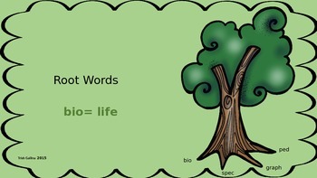 Preview of Vocabulary-Root Word -BIO-Power Point Activity