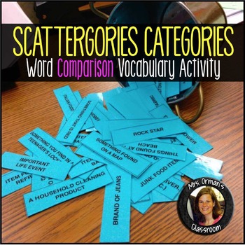 Preview of Vocabulary Categories Comparison Activity ANY Class