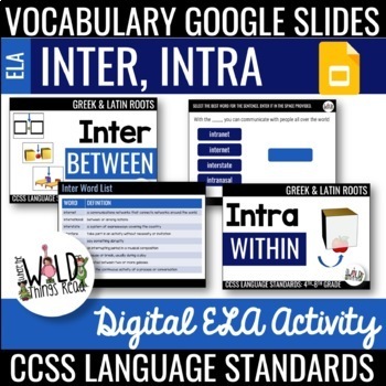Preview of Vocabulary Set 4: Google Slides: Roots Inter & Intra