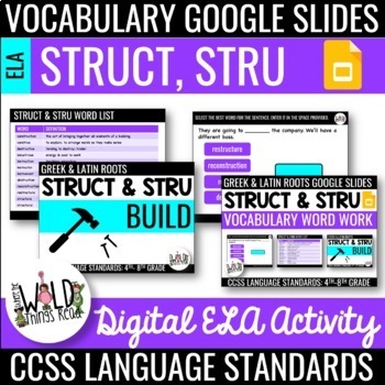 Preview of Vocabulary Set 5: Google Slides: Roots Struct & Stru