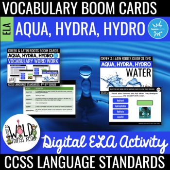 Preview of Vocabulary Set 6 Boom Cards: Aqua, Hydra, & Hydro