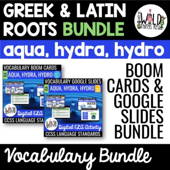 Preview of Vocabulary Set 6 Bundle: Google Slides & Boom Cards: Aqua, Hydra, Hydro