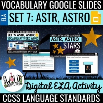 Preview of Vocabulary Set 7 Google Slides: Astr