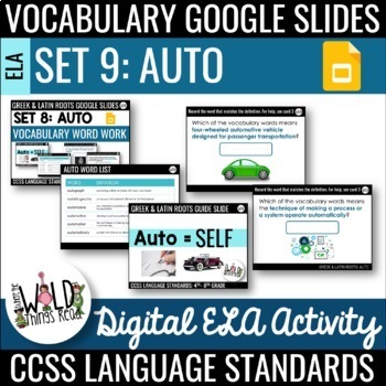 Preview of Vocabulary Set 9 Google Slides: Auto