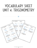 Vocabulary Sheet | Unit 4: Trigonometry 