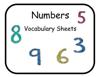 Preview of Vocabulary Sheets for Students with Autism - Numbers