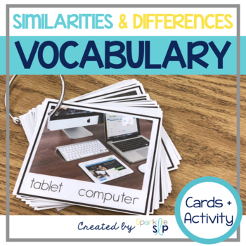Preview of Vocabulary Similarities and Differences Speech Therapy Compare & Contrast