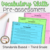 Vocabulary Skills Pre-Assessments Third Grade