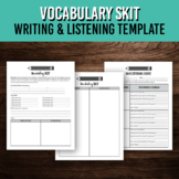 Vocabulary Skit Writing Template for ELA Classes and Liste