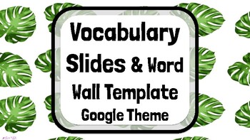 Preview of Vocabulary Slides Theme (Blank Template) WITH Word Wall!