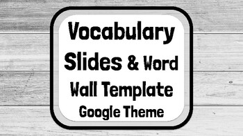 Preview of Vocabulary Slides Theme (Blank Template) WITH Word Wall!