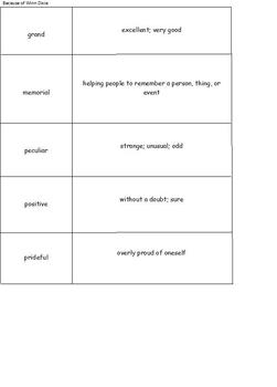 Preview of Vocabulary Sort (Matching Game) Unit 1