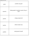 Vocabulary Sort (Matching Game) Unit 1