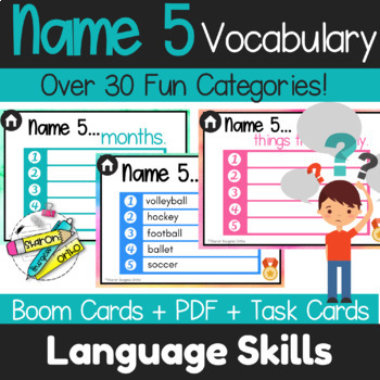 Preview of Vocabulary Speech Therapy Activity with Bonus Boom Cards