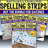 Vocabulary Spelling Strips BUNDLE Autism and Special Education