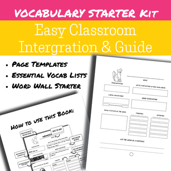 Preview of Vocabulary Starter for Middle & High School - Essential Lists, Templates & Guide