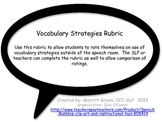 Vocabulary Strategies Rubric