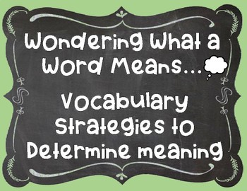 Preview of Vocabulary Strategies to Determine Word Meaning Anchor Chart