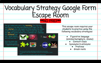 Preview of Vocabulary Strategy NO PREP Escape Room: 3rd, 4th, 5th, 6th