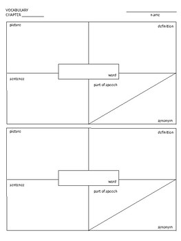 Preview of Vocabulary Study Template