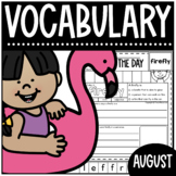 Vocabulary Study for August * Word Of The Day * Summer Themed