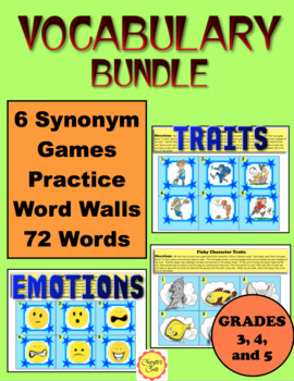 Preview of Vocabulary Synonym Bundle: Games, Practice, Word Walls Distance Learning