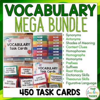 Preview of Vocabulary Task Card Mega Bundle - Morphology, Semantics, Figurative Language