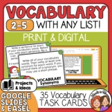 Vocabulary Task Cards Activities to use with Any List | Pr