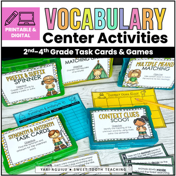 Preview of Vocabulary Task Cards & Center Activities | Context Clues | Multiple Meaning