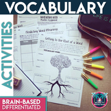 Differentiated Vocabulary Practice Task Cards and Assignme