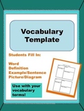 Vocabulary Terms Template For Journaling