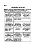 Vocabulary Tic Tac Toe