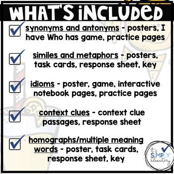 Synonyms Activities: 12 Synonyms Games (Uses Context Clues) by