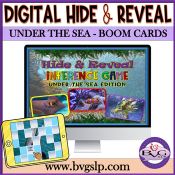 Preview of Vocabulary Under the Sea Hide and Reveal Digital GAME Interactive BOOM CARDS