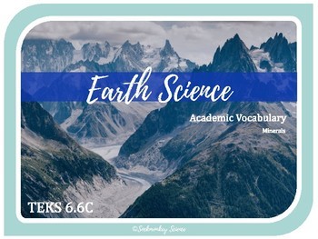 MINERALS  6th Grade Science Visual Vocabulary Cards {TEKS 6.6C