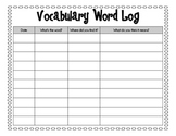 Vocabulary: Vocabulary Log and Self-Awareness Chart