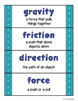 Preview of Vocabulary WALL CARDS: Force and Motion