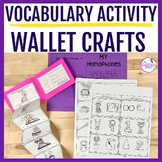Vocabulary Wallet Foldable Books Craftivity