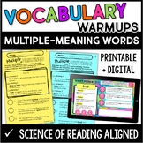 Vocabulary Warmups Set 5: Multiple Meaning Words with Digi